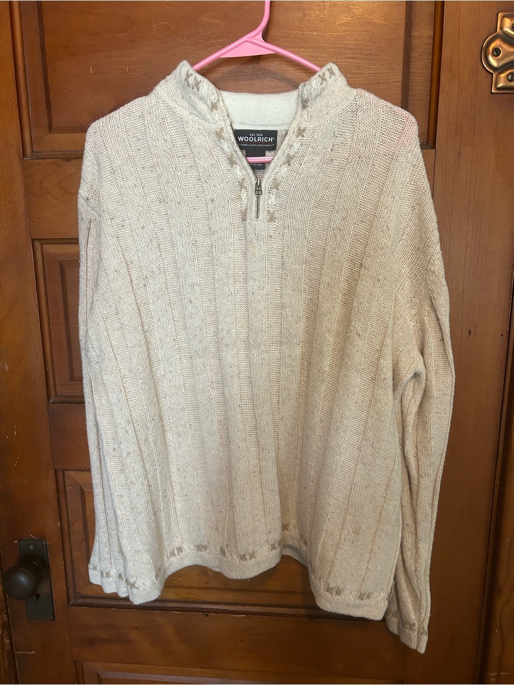 Woolrich Women’s Off-White Quarter -Zip Knit Sweater